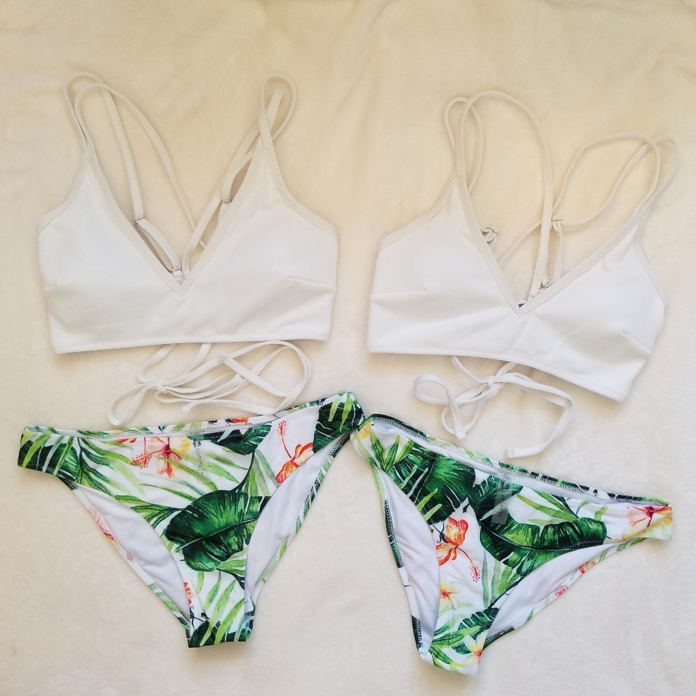 HP π NWT White and Floral Cupshe Bikini - Picture 7 of 8